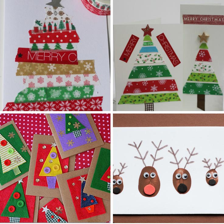 Adorable Homemade Christmas Cards for Kids to Make! Just