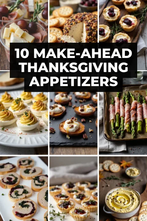10 delicious Thanksgiving appetizer recipes you can prep ahead of time — perfect for stress-free holiday hosting! ?? #HolidayAppetizers #ThanksgivingMenu