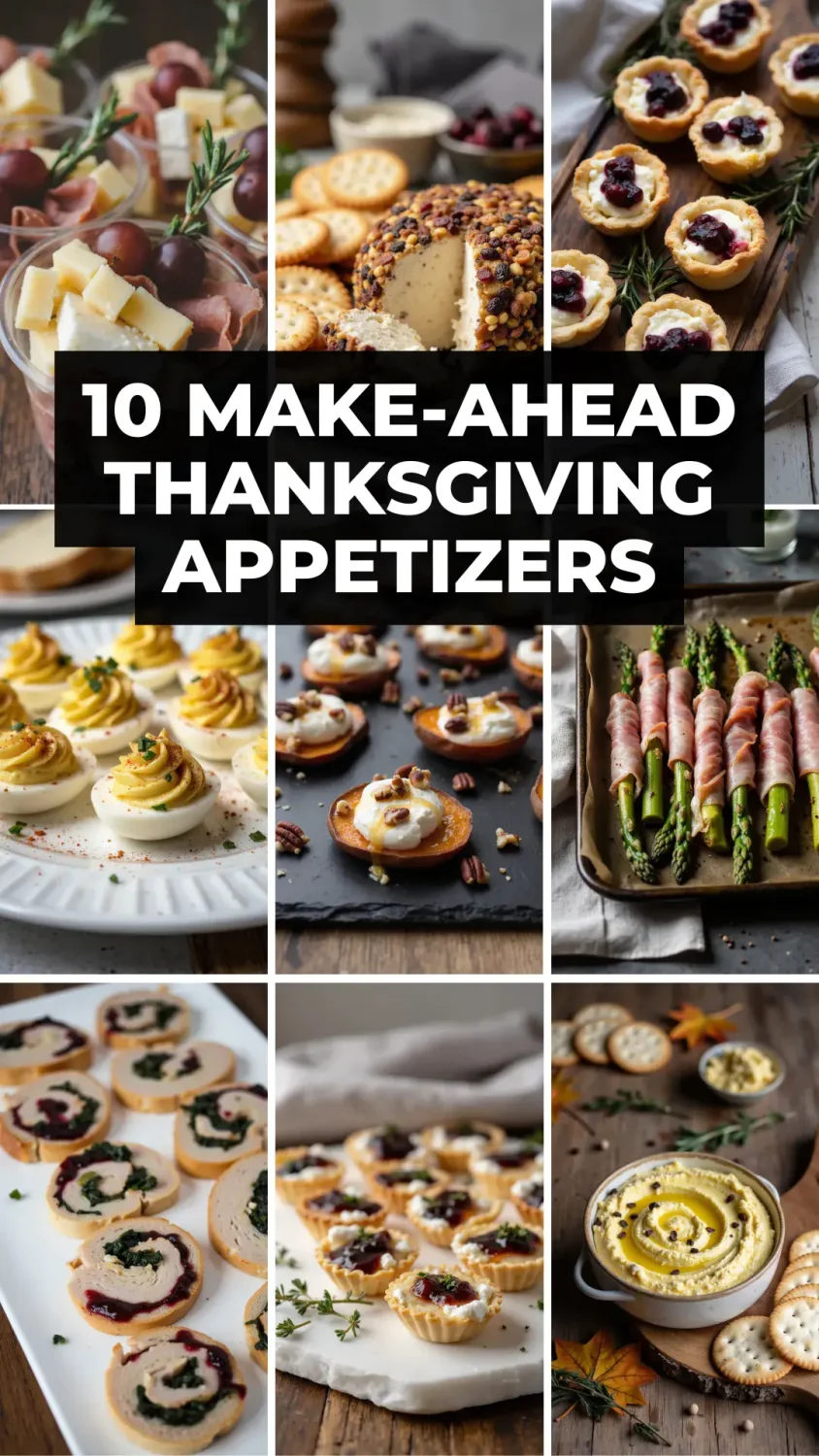 10 delicious Thanksgiving appetizer recipes you can prep ahead of time — perfect for stress-free holiday hosting! ?? #HolidayAppetizers #ThanksgivingMenu