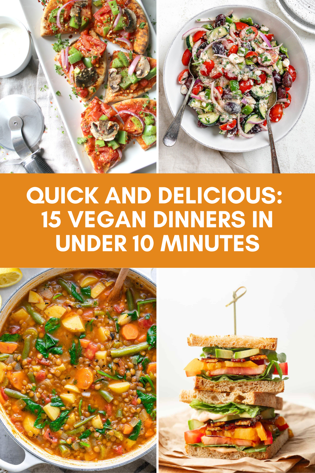 🍲 These 15 Vegan Dinners in 10 Minutes are perfect for busy nights or anyone who loves quick, healthy meals. 🌟🌱 #FastVeganFood #HealthyDinnerInspo