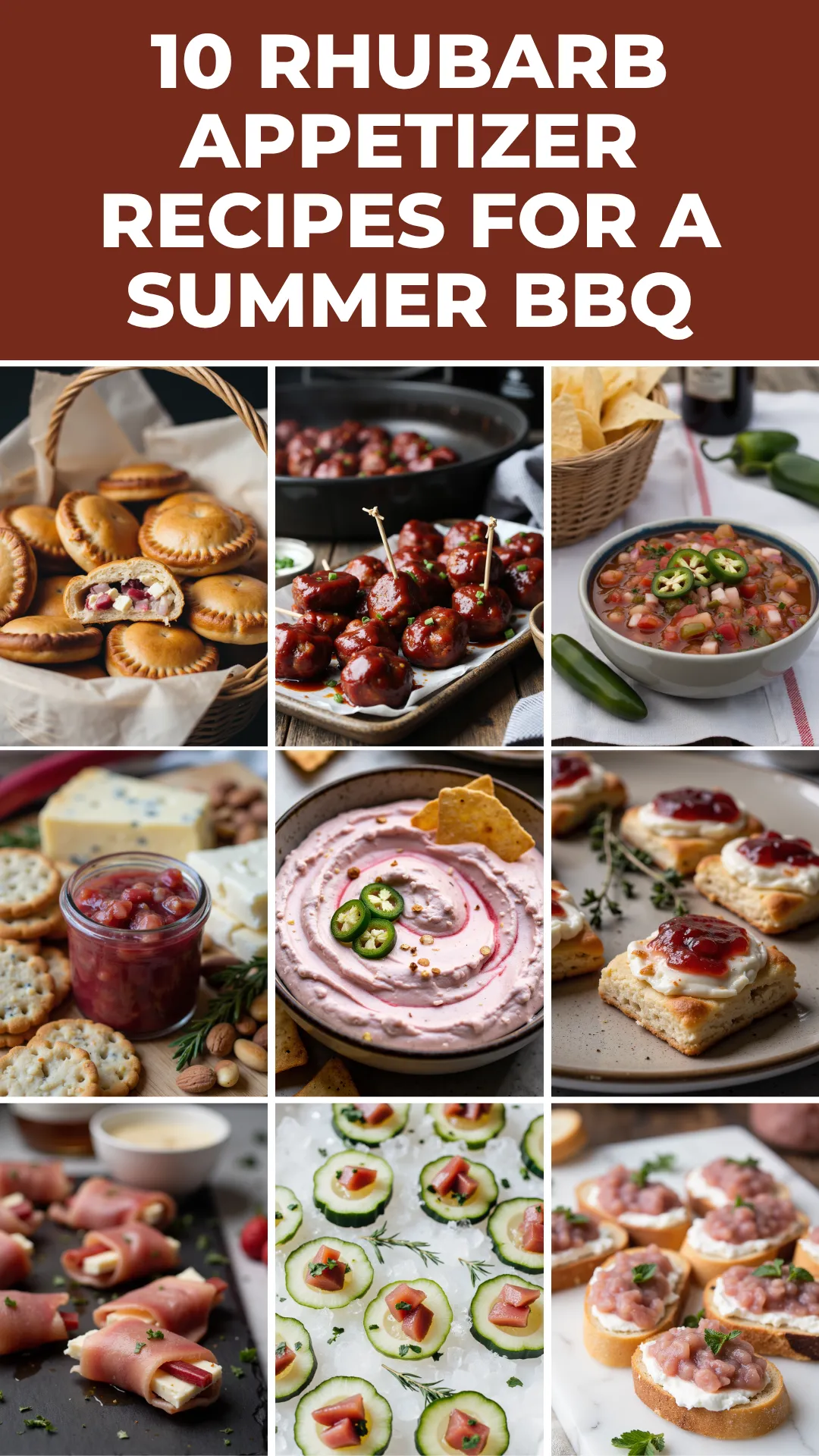 These rhubarb appetizers are tangy, bold, and made to impress at any backyard BBQ or summer party.