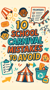 Trying to plan a successful school carnival? These 10 mistakes can sneak up on even the best PTA organizers. Here’s how to avoid them! ?? #SchoolCarnival #CarnivalPlanning #VolunteerHelp #FundraisingTips