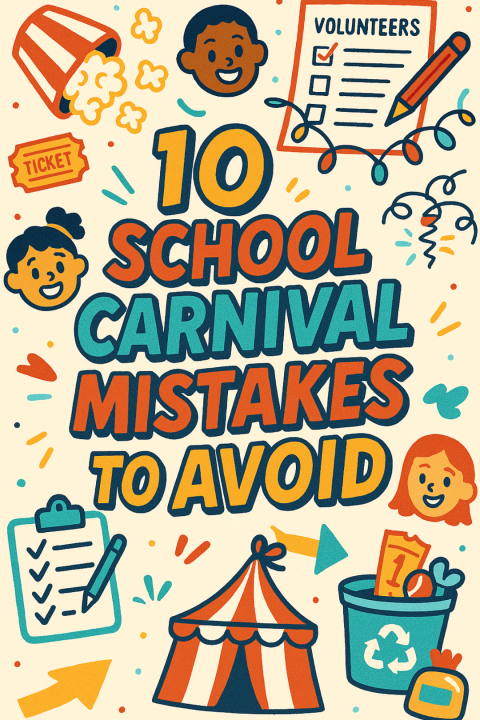 Trying to plan a successful school carnival? These 10 mistakes can sneak up on even the best PTA organizers. Here’s how to avoid them! ?? #SchoolCarnival #CarnivalPlanning #VolunteerHelp #FundraisingTips