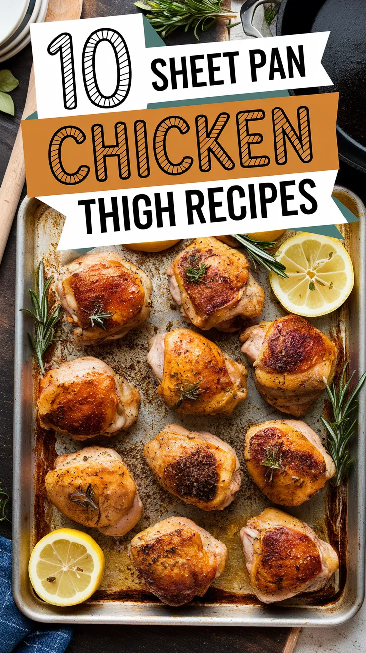 🔥🍗 10 Delicious Sheet Pan Chicken Thigh Recipes for Stress-Free Cooking No more boring chicken! These easy sheet pan chicken thigh recipes are juicy, flavorful, and require minimal cleanup—perfect for a no-hassle dinner. 🧄🥕 #QuickDinners #ChickenRecipes #SheetPanMagic #OnePanDinners #FamilyFavorites