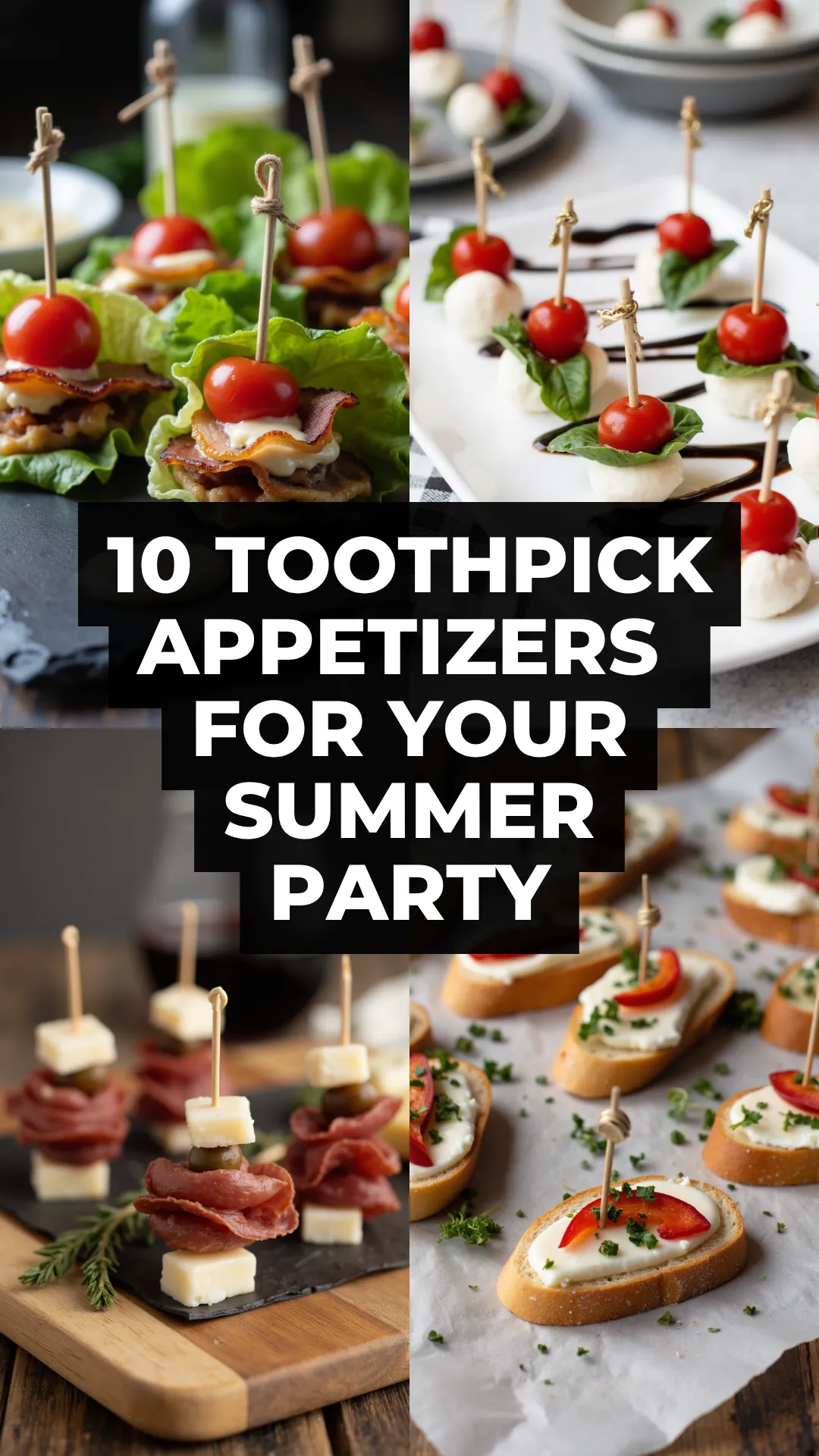 Host stress-free with these bite-sized toothpick appetizers—great for BBQs, potlucks, and sunny summer gatherings!