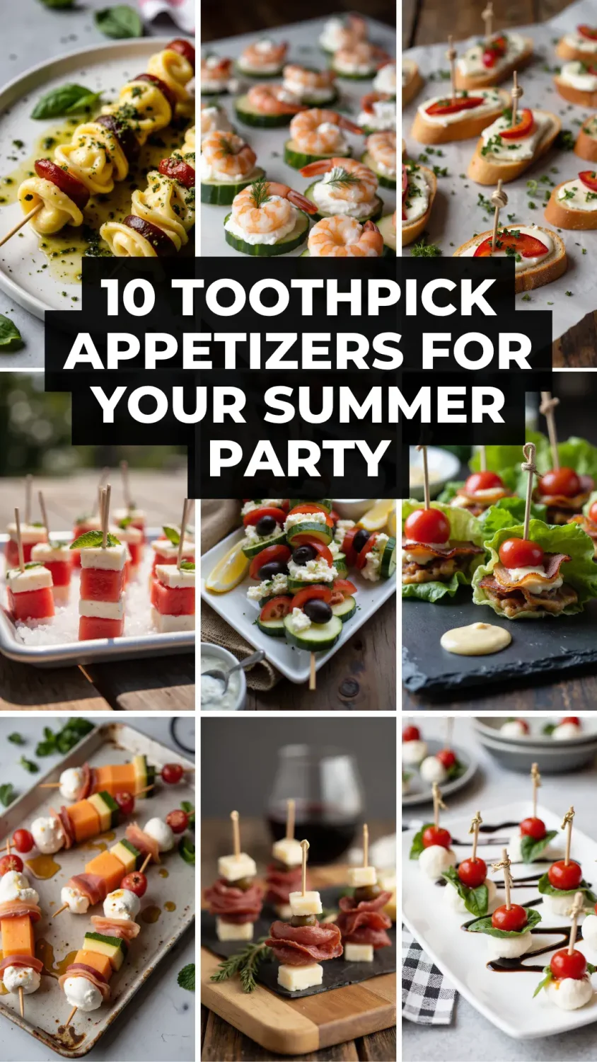 These easy toothpick appetizers are perfect for your summer party—fresh, fun, and ready to impress!