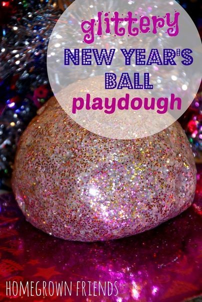 This GLITTERY playdough is a great idea for a New Year