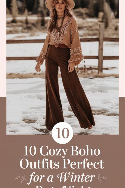 Cozy and chic! Discover 10 boho-inspired winter date night outfits perfect for staying warm and stylish.❄️? #BohoStyle #WinterFashion #DateNight