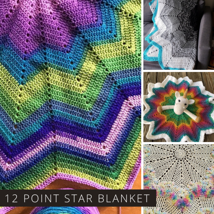 12 Point Star Crochet Blanket free pattern!}