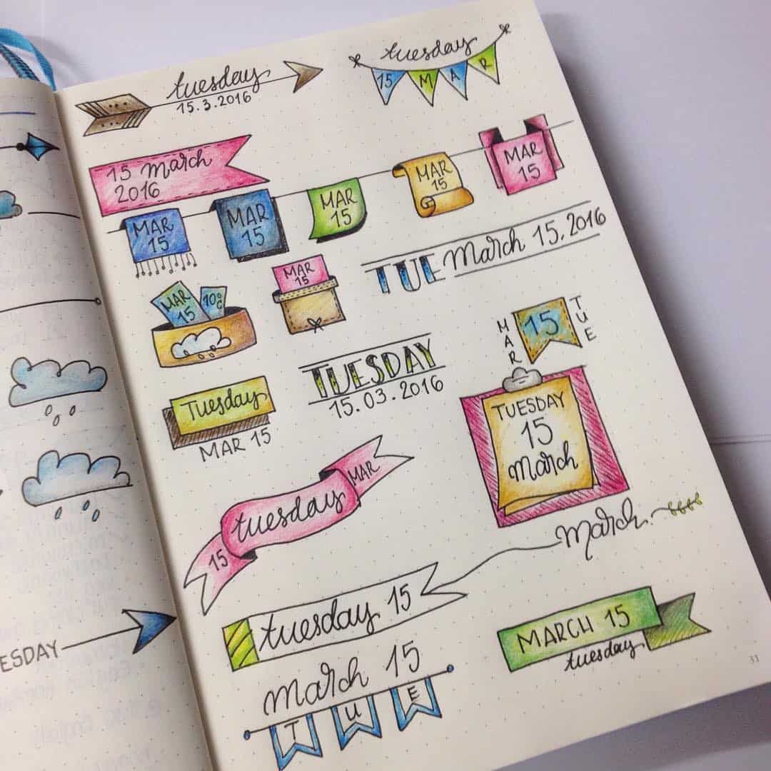 Bullet Journal Banner Colours