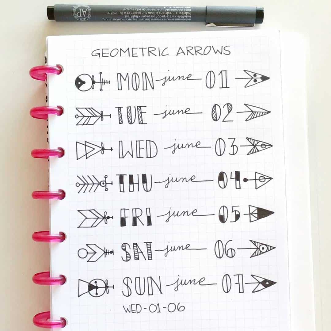 Bullet Journal Banner Arrows