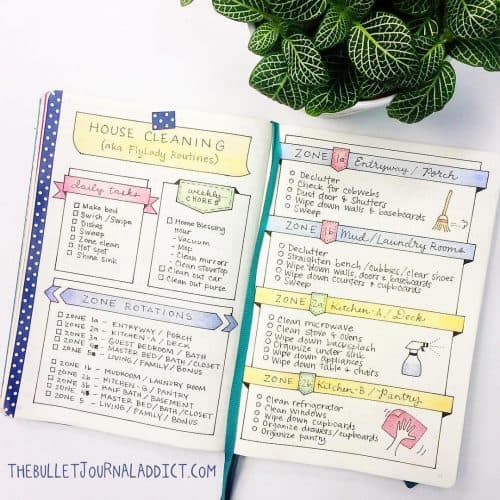 25 Bullet Journal Cleaning Schedule Spreads {to turn you into a ...