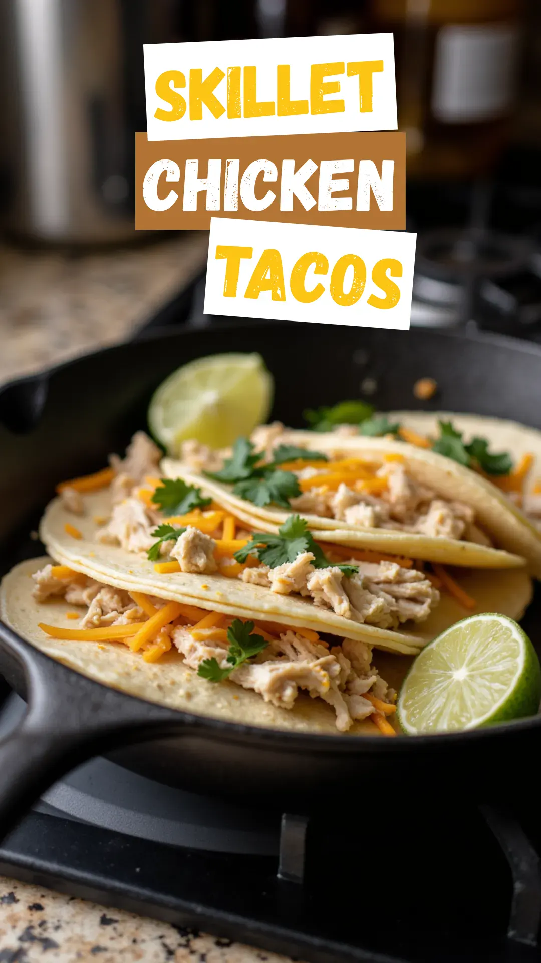 ⏱️ Dinner in 15 minutes! These easy chicken tacos are my go-to for busy nights. #SkilletMeals #TacoTuesday #QuickDinner