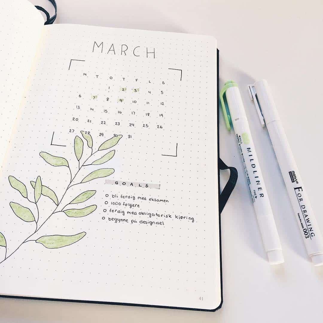 March Cover Page ideas for Bullet Journals