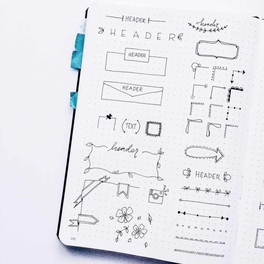 Bullet Journal Banners you can draw