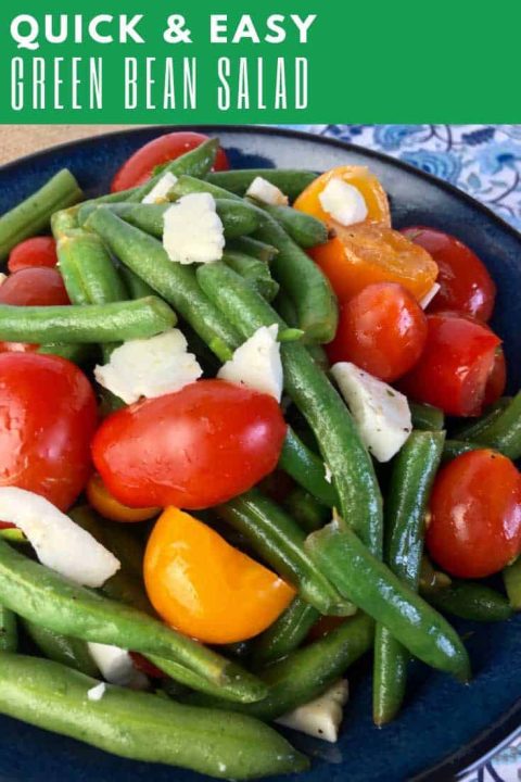 This versatile Green Bean Salad with Tomatoes & Feta combines garden fresh herbs and veggies with the delicious salty flavour of Feta cheese.