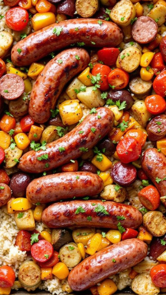 This easy recipe is perfect for busy weeknights. Toss your favorite veggies with some juicy sausage, and let the oven do the work. In just 20 minutes, you’ll have a colorful, nutritious meal ready to enjoy!