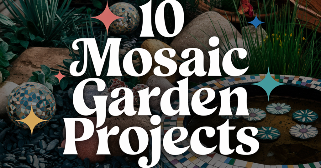 ?✨ Add charm and color to your garden with these stunning mosaic projects! From stepping stones to birdbaths, there’s something for every DIY enthusiast. ?? #MosaicGarden #OutdoorDecor #DIYProjects