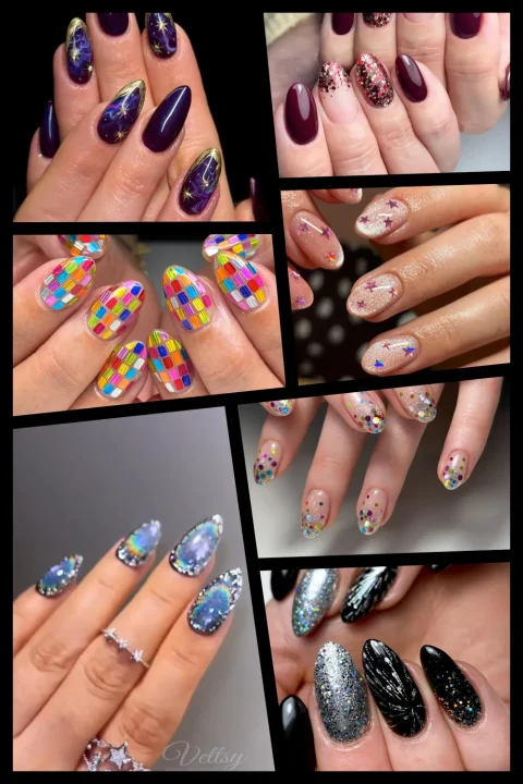 Looking for New Year’s nail ideas? This roundup is packed with glam designs, classy sparkles, and easy video tutorials so you can copy your favourite look 💖💅 #NewYearsEveNails #NailIdeas #NYEStyle #SparklyNails #NailDesign