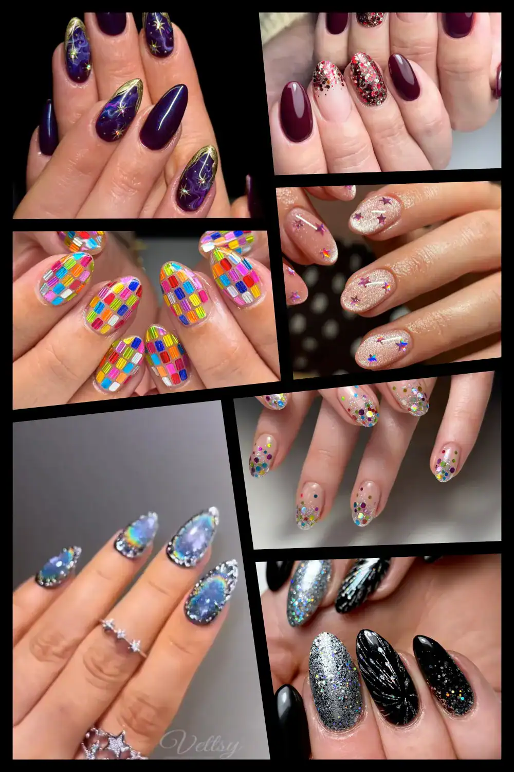 Looking for New Year’s nail ideas? This roundup is packed with glam designs, classy sparkles, and easy video tutorials so you can copy your favourite look 💖💅 #NewYearsEveNails #NailIdeas #NYEStyle #SparklyNails #NailDesign