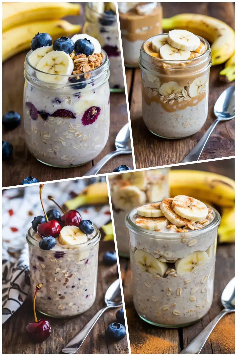 These banana overnight oats are creamy, filling, and perfect for busy mornings 🍌🥣 Just prep, chill, and enjoy all week. #OvernightOats #BananaBreakfast #MealPrep #EasyBreakfast