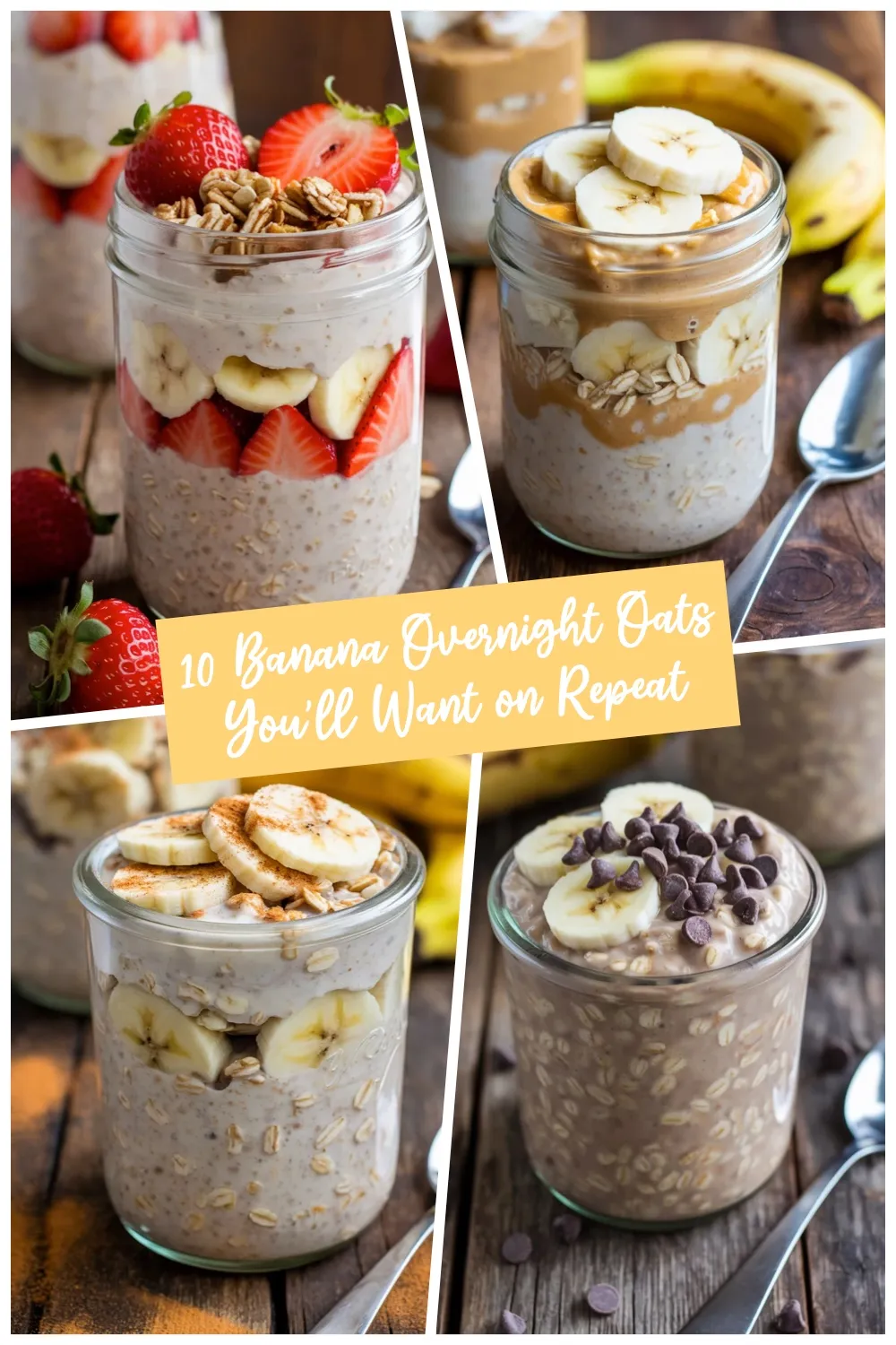Creamy, naturally sweet, and ready when you wake up — these banana overnight oats make mornings easier.#OvernightOatsIdeas #BananaOats #BreakfastInspo #HealthyLiving