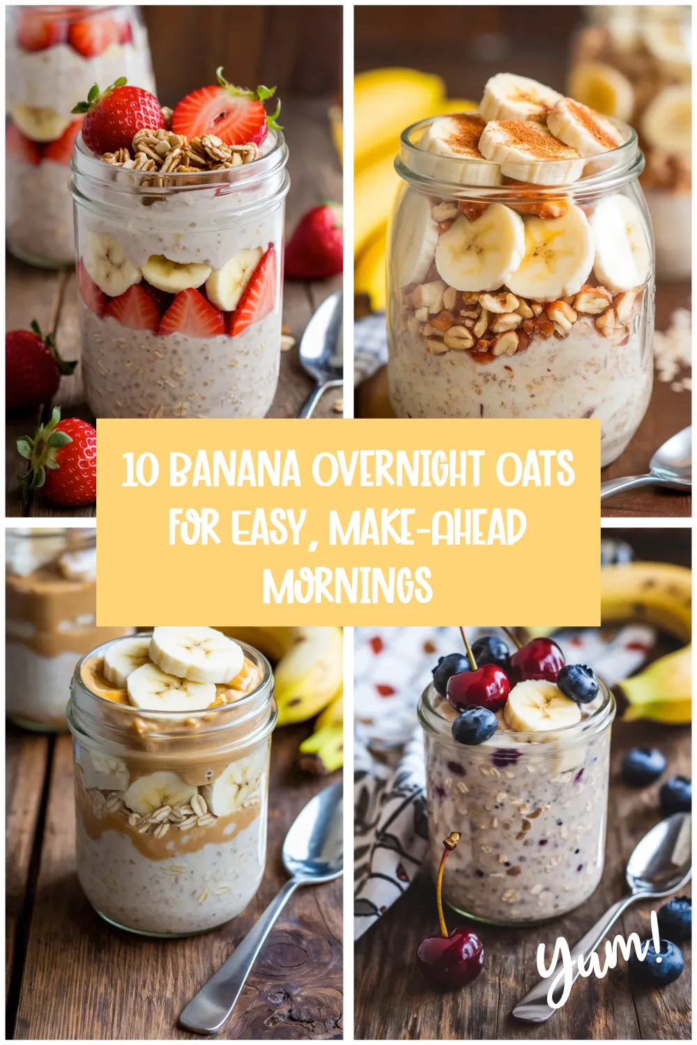 These banana overnight oats are perfect for school mornings, workdays, and easy breakfasts at home.#BreakfastMealPrep #HealthyBreakfastIdeas #QuickMeals #MorningFood
