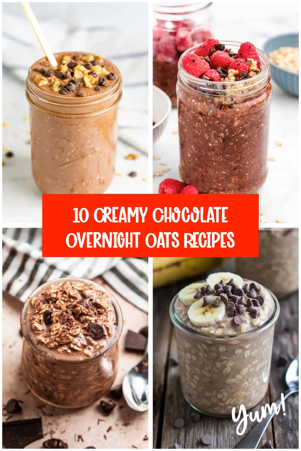 These chocolate overnight oats are perfect for meal prep, school mornings, and quick workday breakfasts.#BreakfastMealPrep #OatsForBreakfast #SimpleRecipes #ChocolateOats