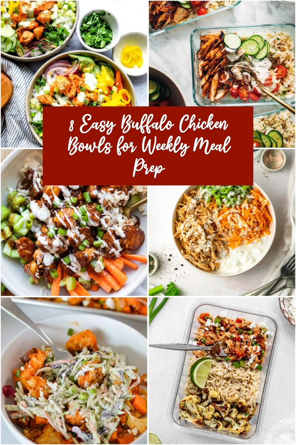 If you love having lunches and dinners ready to go, these Buffalo Chicken Bowls are a total win. They reheat beautifully, keep their texture, and make the whole week feel way more under control.