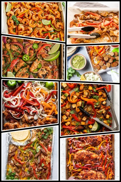 These sheet pan fajitas make weeknight dinners so much easier 🌮 Chicken, steak, shrimp, and veggie options — all cooked on one pan with minimal cleanup. #SheetPanFajitas #EasyWeeknightDinners #OnePanMeals #FajitaNight