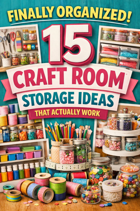 Is your craft room more chaos than creative sanctuary? These craft storage ideas will change that! Discover clever solutions including pegboards, lazy Susans, rolling carts, cube storage and wall-mounted spice racks for paint. Budget-friendly ideas for small spaces and full studios alike. 🎨✨ #CraftRoomStorage #CraftRoomIdeas #OrganizationHacks #DIYCraftRoom