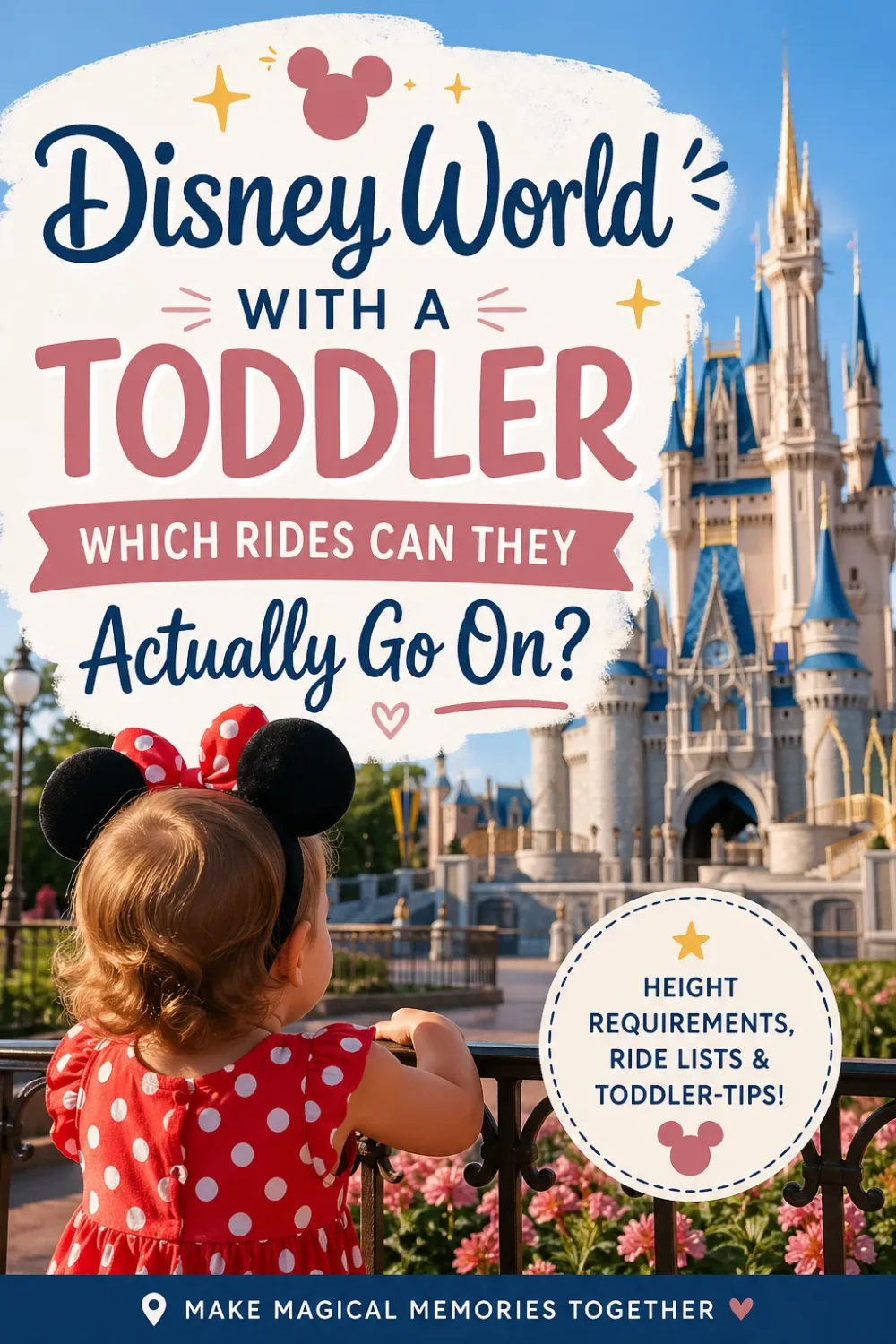 Worried your toddler won't be able to ride anything at Disney World? There's so much more than you think. This guide covers every toddler-friendly ride at Magic Kingdom, EPCOT, Hollywood Studios and Animal Kingdom — plus the surprises no one warns you about (there's a drop on Pirates of the Caribbean that happens in complete pitch darkness). Save this before your trip. #disneyworld #disneytoddler #disneyridestips #disneytoddlertips #disneyplanningtips