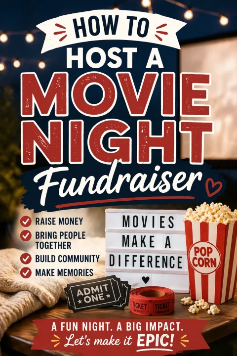 Movie night fundraisers are one of the easiest school events to organise. and one of the most popular. Blankets, popcorn, a great film, and a raffle or two. this guide walks you through every step, from film licensing and projector setup to concessions and promotion. Low stress, high fun, and a great earner for your PTA or school club. #MovieNightFundraiser #SchoolFundraiser #PTAIdeas #FundraisingIdeas
