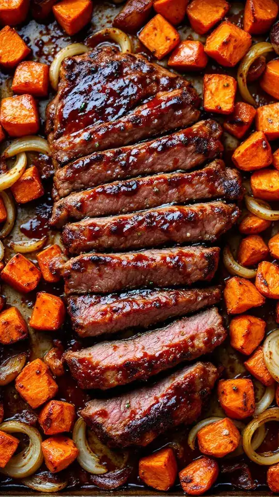 This BBQ steak and sweet potatoes dish is perfect for a busy weeknight. The steak is juicy and full of flavor, while the sweet potatoes add a hint of sweetness that pairs perfectly. It's an easy, one-pan meal that will have your family asking for seconds!