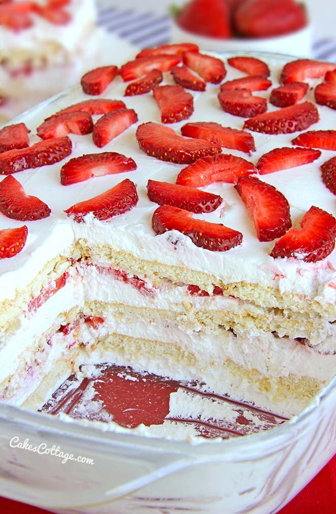 This No-Bake Strawberry Icebox Cake is as easy as it gets! Just layer fresh strawberries, whipped cream, and graham crackers, then let the fridge do the rest. It’s a classic, vintage dessert that’s perfect for summer barbecues or picnics—no oven needed!