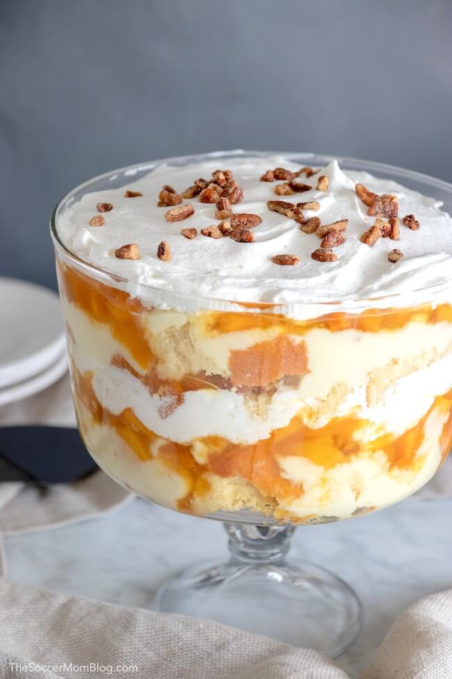 This Peach Trifle is a refreshing and fruity dessert that layers juicy peaches, cake, and creamy custard. It’s a no-bake treat that’s perfect for those hot summer days when you want something sweet and cool, without spending time in the kitchen.