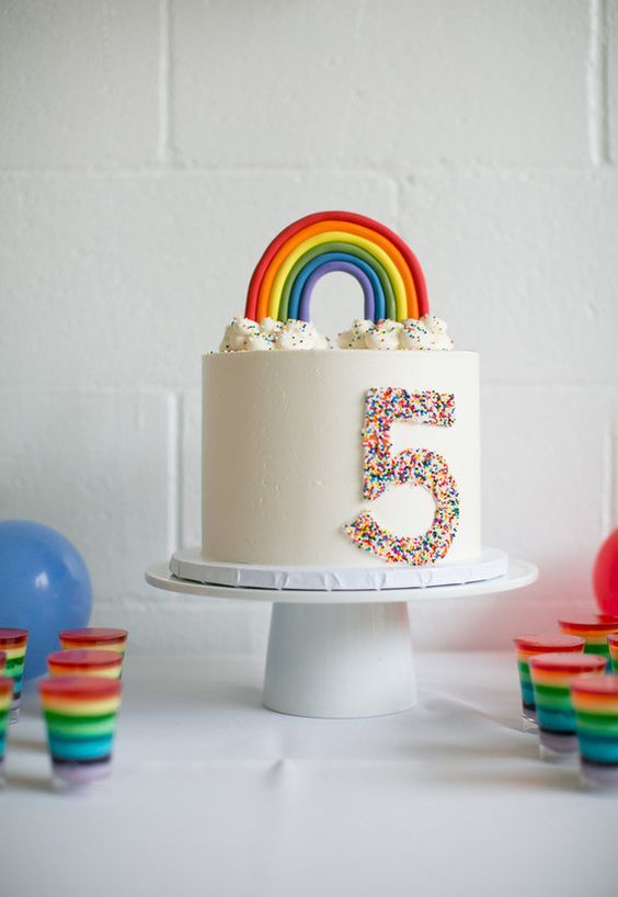 Modern Rainbow Birthday Cake