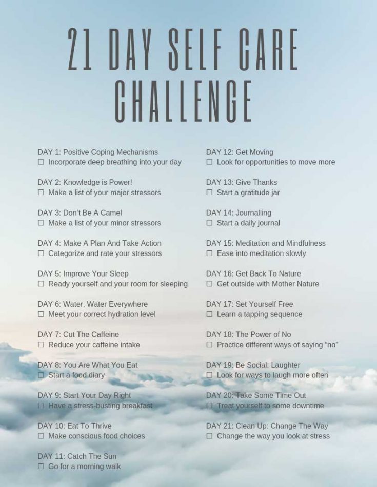 Take the Self Care Challenge - 21 Days to a Happier and Healthier You!