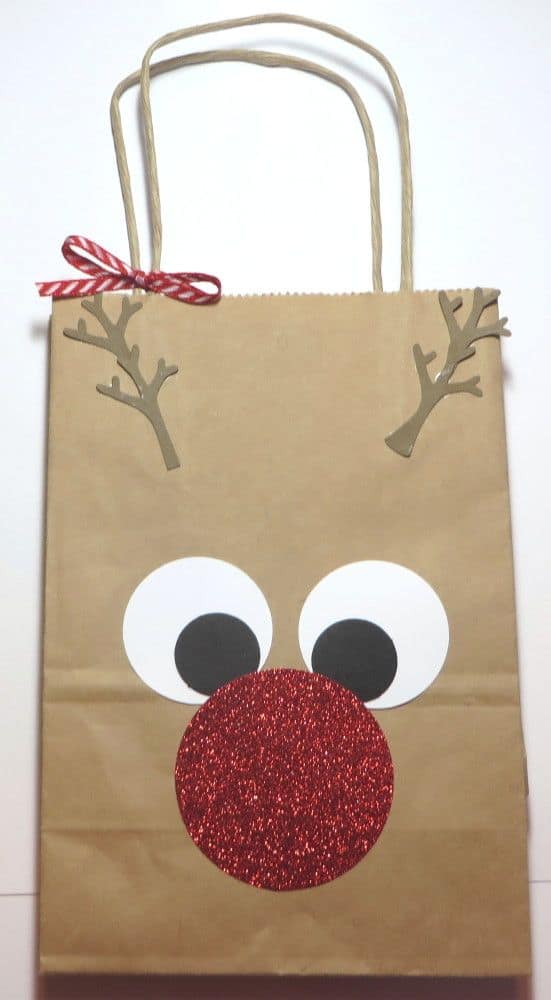 FRUGAL gift bags that look just like RUDOLH!! Love these!