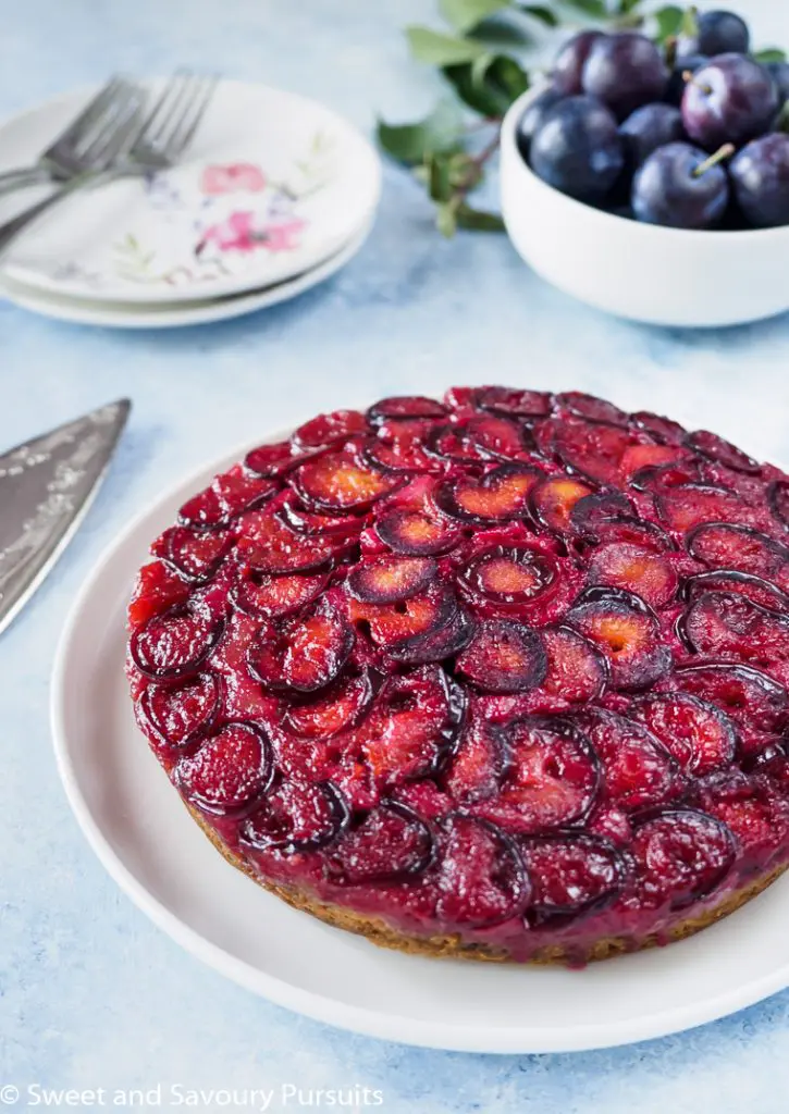 This Plum Upside-Down Cake is a beautiful and delicious throwback to old-fashioned desserts. Juicy plums create a stunning ruby-red topping on a tender, buttery cake. It's a vintage delight that’s as lovely to look at as it is to eat, ideal for Sunday dinners or as a comforting treat any day of the week.