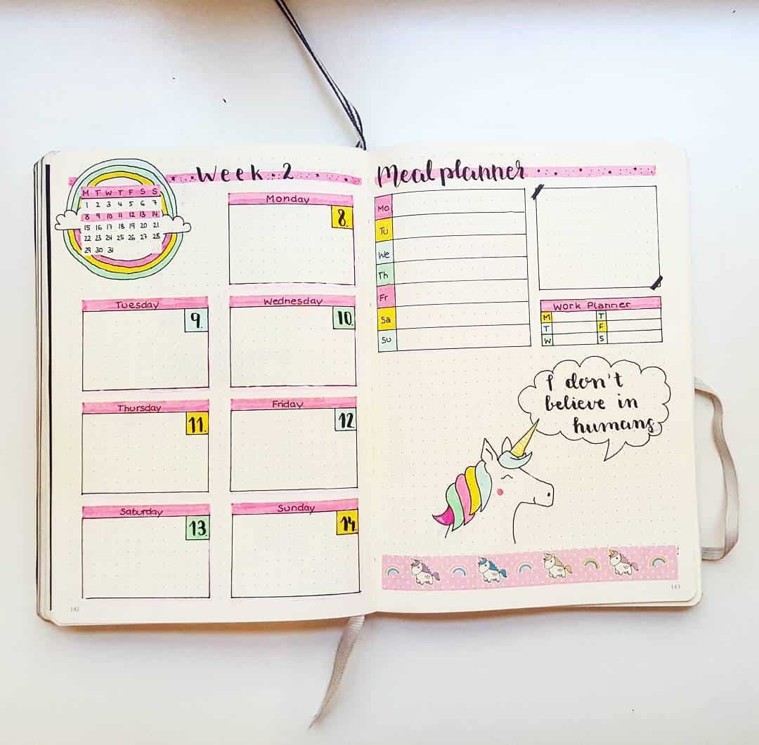 Bullet Journal Unicorn Weekly