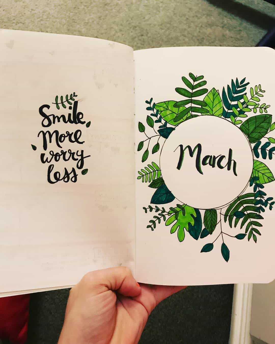 Bullet Journal March Cover Page - Printable Templates Protal