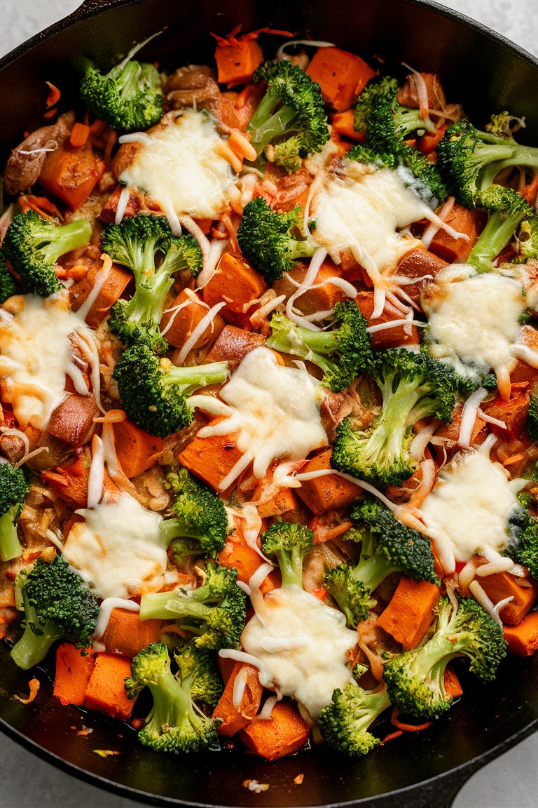 Craving something healthy and delicious? This 5-Ingredient Turkey & Sweet Potato Skillet is perfect for a midweek dinner. Packed with turkey, sweet potatoes, broccoli, and mozzarella cheese, it's gluten-free and ready in 40 minutes! 🍴🍠🦃