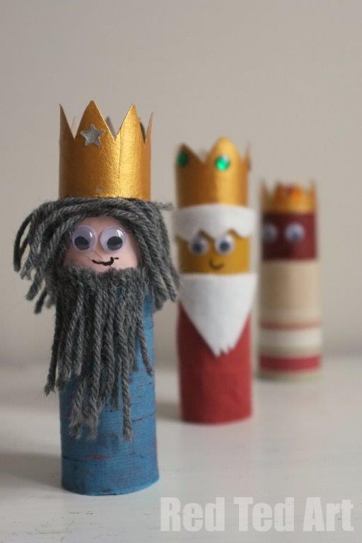 Ha! Love it - the three kings made out of toilet paper rolls!