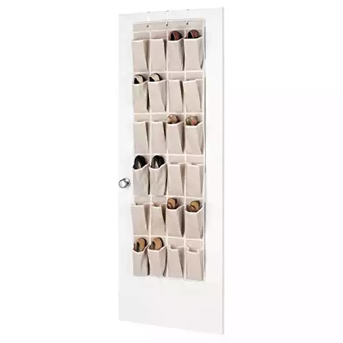 Linen Over the Door Shoe Organizer