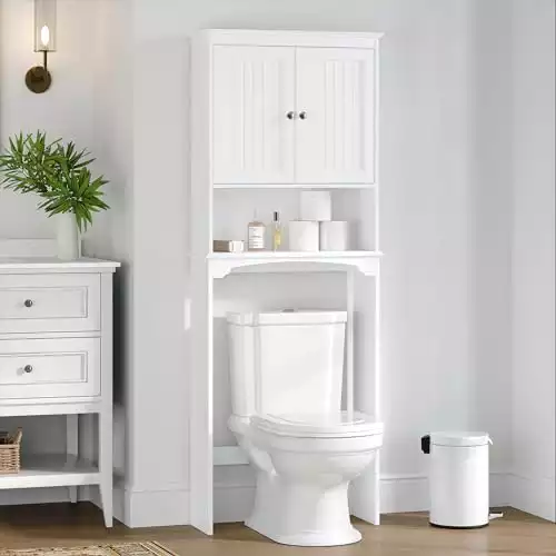 White Over The Toilet Storage Cabinet