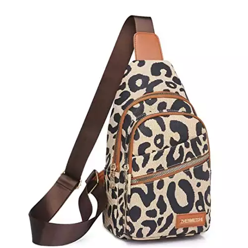 Leopard Print Chest Bag for Women