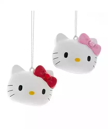 Kurt S. Adler Hello Kitty Head Ornaments, 2 Assorted