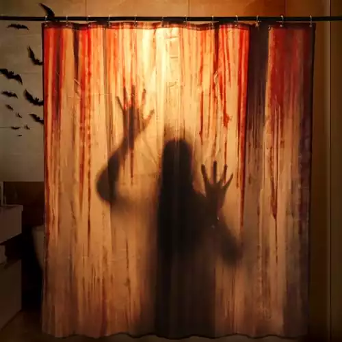 Halloween Shower Curtain Set Spooky Female