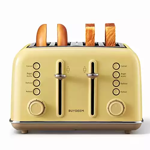 4-Slice Toaster, Extra Wide Slots, Retro Stainless Steel